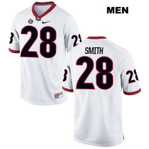 Men's Georgia Bulldogs NCAA #28 KJ Smith Nike Stitched White Authentic College Football Jersey ZYO1854UE